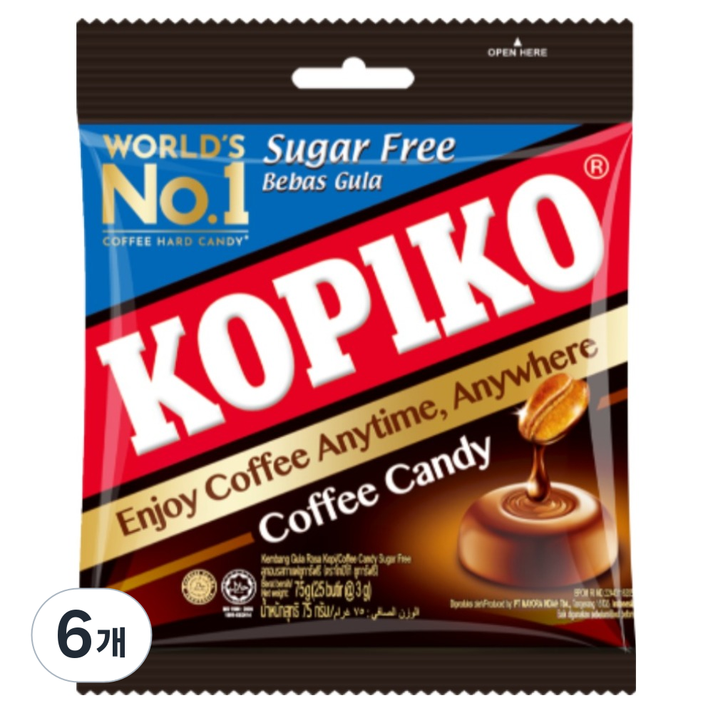 코피코 캔디 슈가프리, 75g, 6개 13,890원