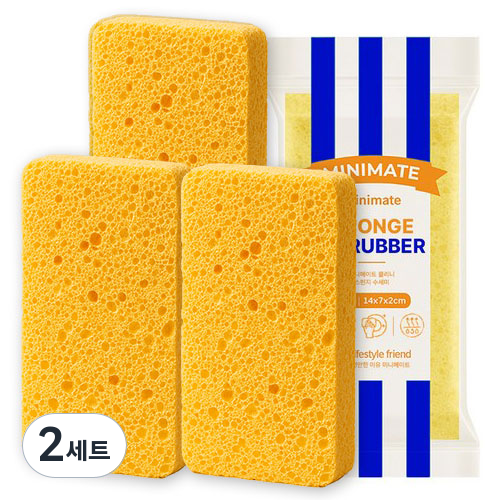 미니메이트 클리니 주방 스펀지 수세미 대형, 2세트, 3개입 13,400원