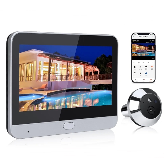 WiFi 스마트 인터폰 비디오폰 4.3인치 모니터 스마트폰 듀얼 모니터링 동작감지 모션감지 USB충전식 배용량배터리 95,000원