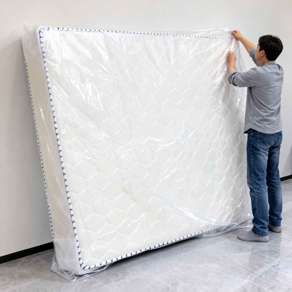 살림의지혜 침대 매트리스 대형 비닐 커버 퀸사이즈 1.8m x 2.5m, 투명, 1개 7,000원