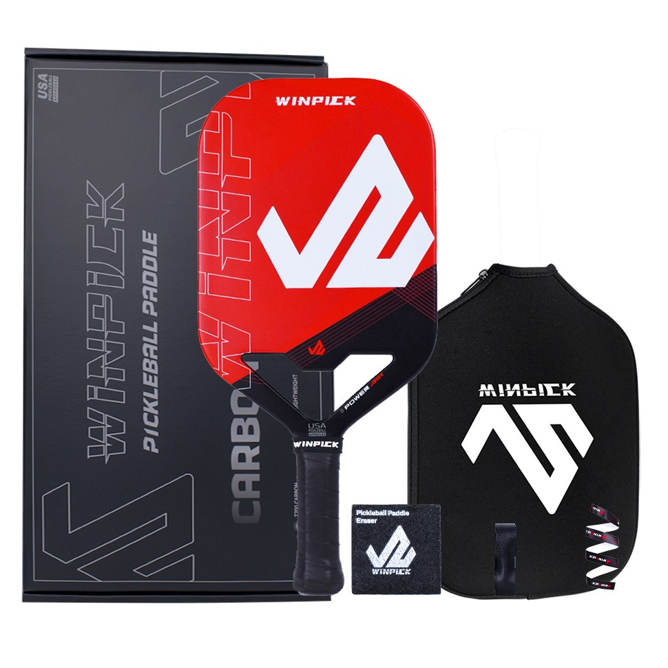 WINPICK 에어로다이내믹 카본 피클볼 패들 USAPA 공인 경량 탄소섬유 피클볼 라켓 세트 POWER AIR 68,000원