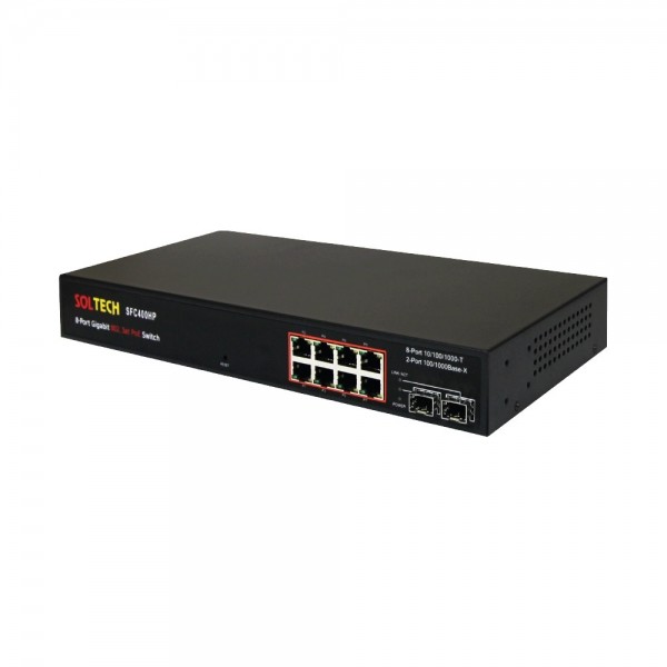 솔텍 SFC400HP 스위칭허브 (8포트,1000Mbps,POE+,SFP2포트) 260,180원