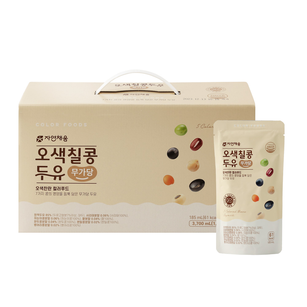 자연채움 오색칠콩두유 무가당, 185ml, 40개 19,400원