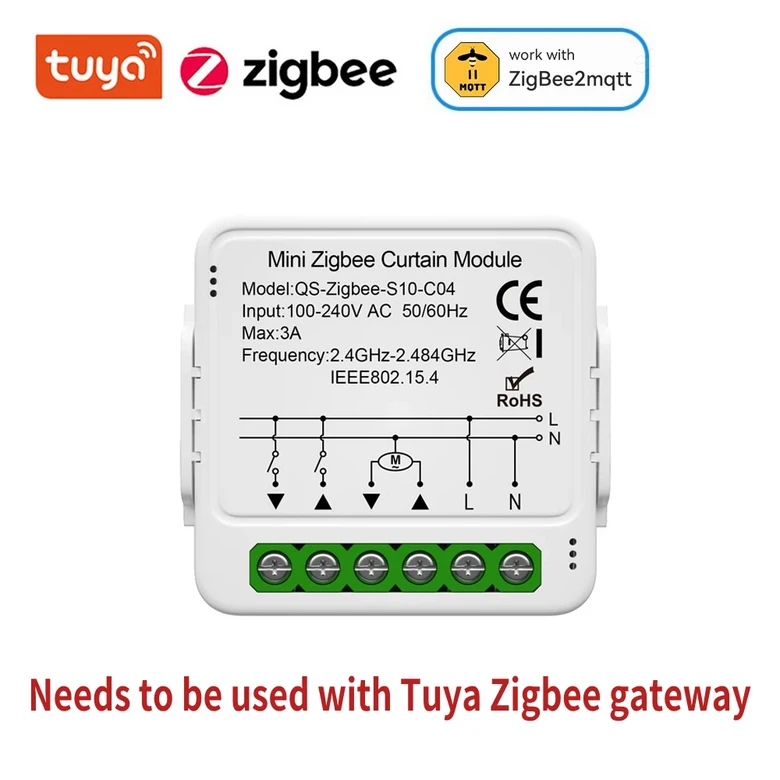 Tuya WiFi/Zigbee 커튼 자동화 모듈 블라인드 스위치 연결된 롤러 셔터 전기 모터 Alexa Google 홈과 함께 18,500원