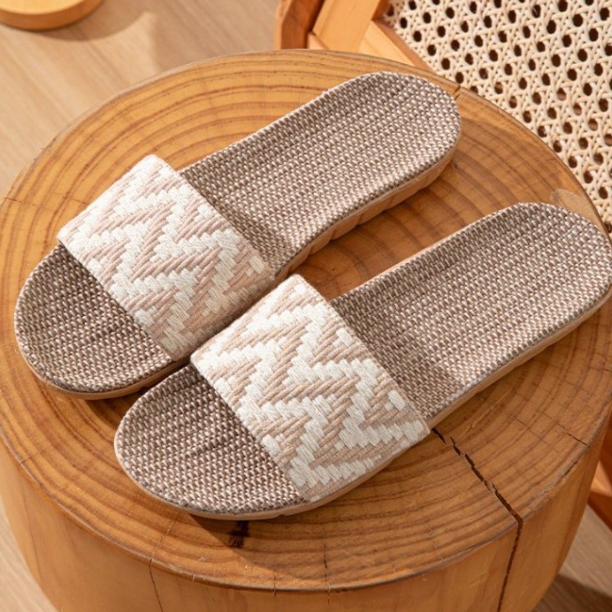 투헤븐 통풍좋은 린넨 왕골 슬리퍼 / 웨이브타입 4가지 색상 9,900원