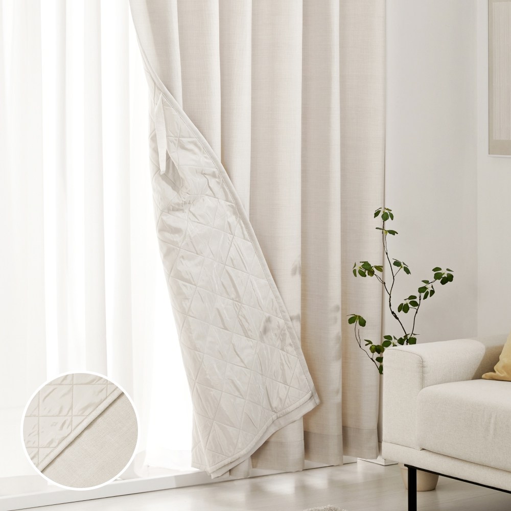 [모던하우스] ON NEW 린넨스타일 3중방한 3도씨커튼 220x240 1장 베이지 높이조절밴드 59,900원