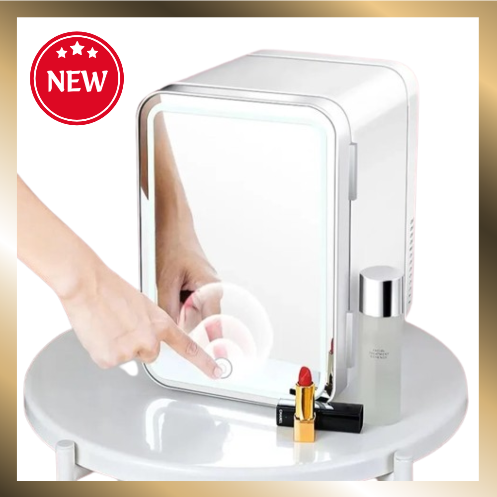 미니화장품냉장고 투명 휴대용 미니 메이크업 냉장고, 220V 다기능 LED 라이트 거울 화장품 가정용 차량용 쿨러 냉동고 34,900원