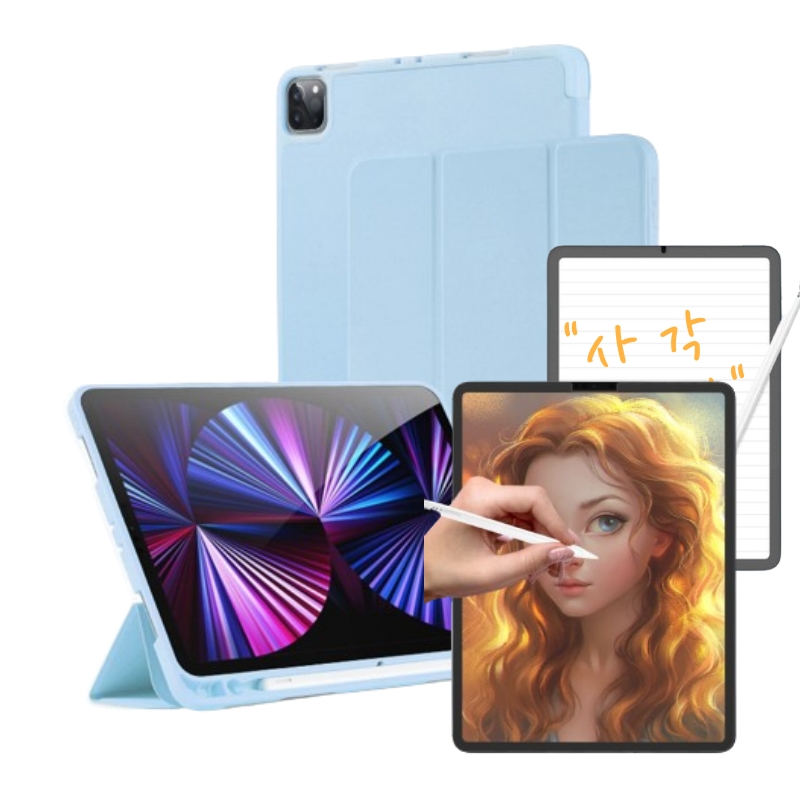 NUBASE 아이패드 애플펜슬 수납 홀더 스마트 커버 케이스 종이질감 액정보호필름 15,980원