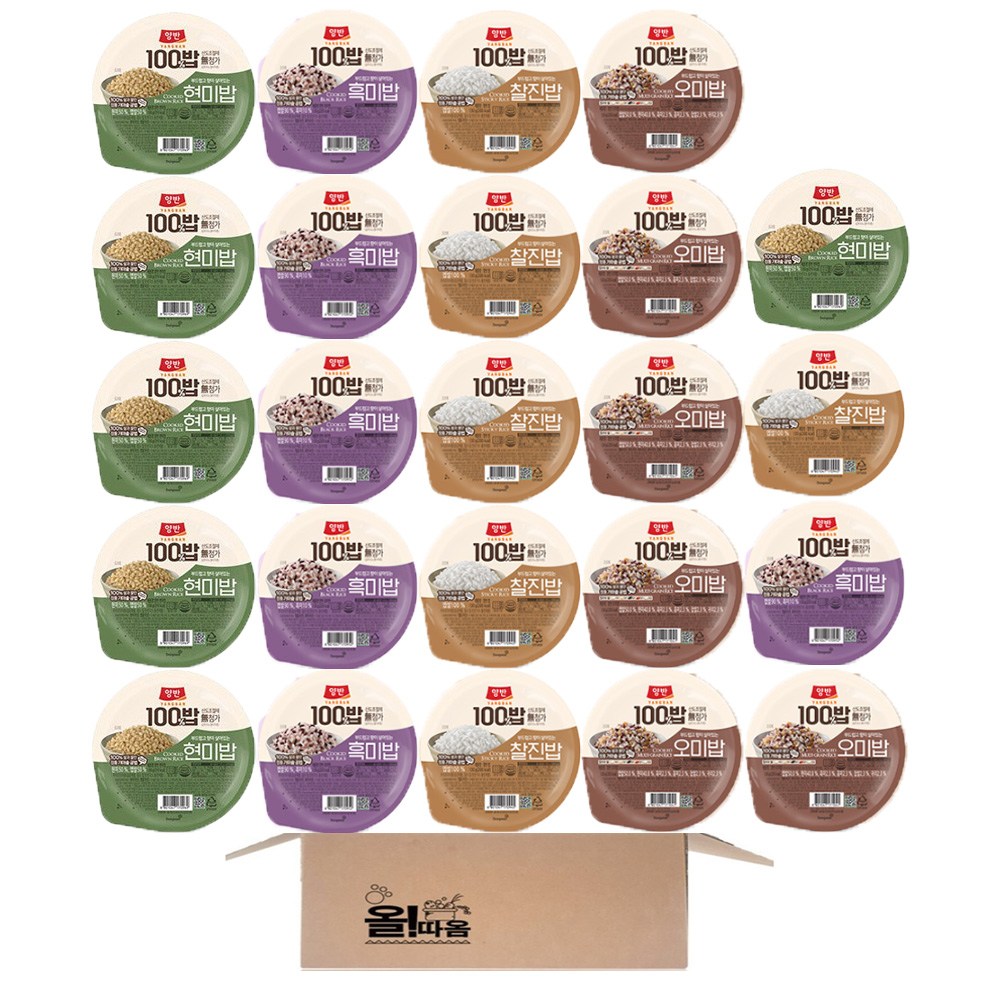 동원 양반100밥 130g 4종기획세트 11호(찰진밥2+오미밥2+현미밥2+흑미밥2), 130g 26,900원