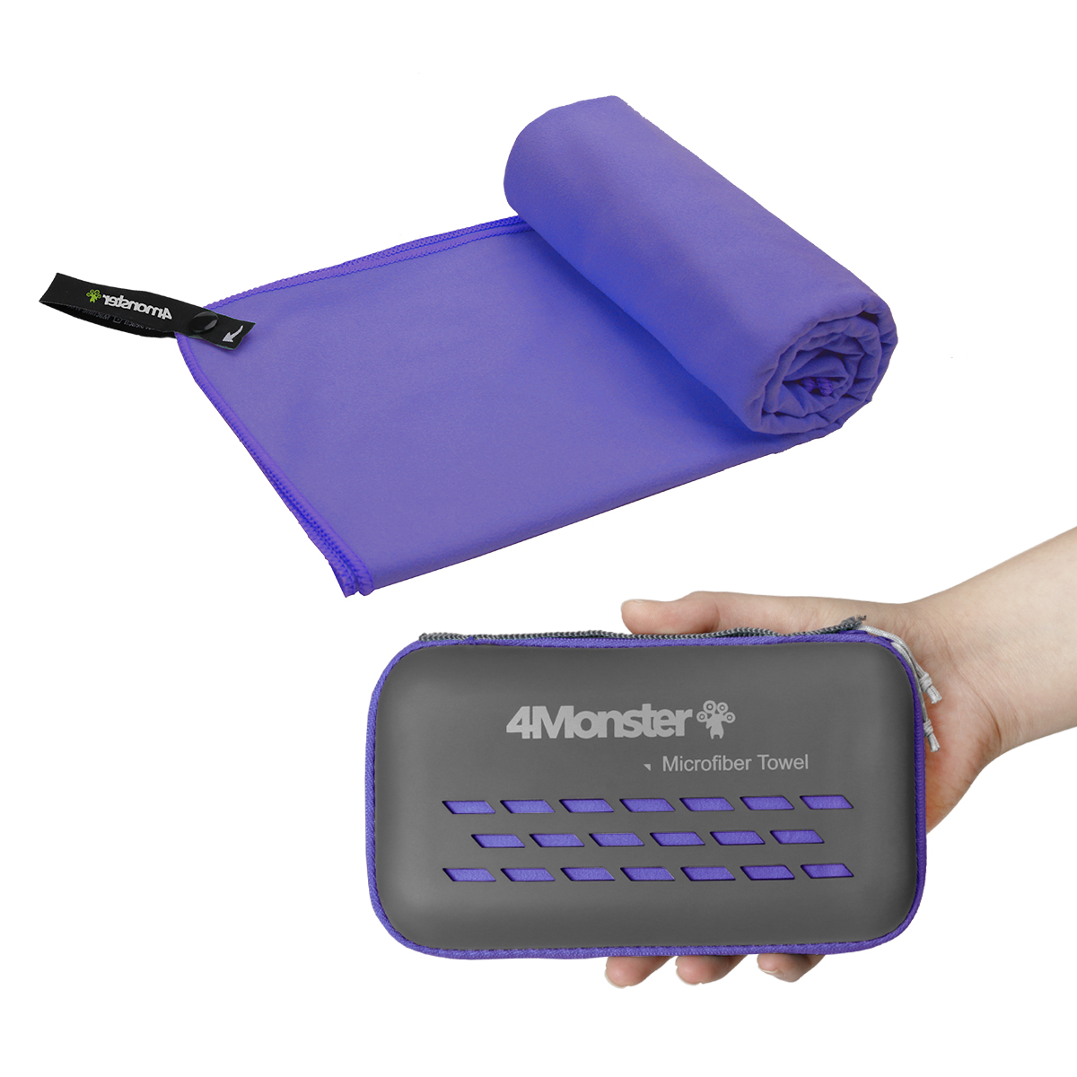 4몬스터 마이크로화이바 스포츠타월 + EVA 지퍼케이스 세트 라지 21,990원