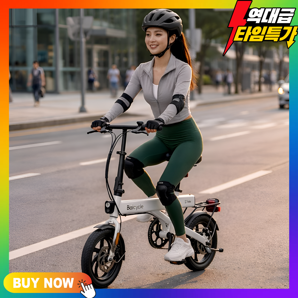 볼트노바 안전하고 오래타는 전기 자전거 소형 미니 여성용 휴대용 초경량 배달 대리기사, 포레스트 그린 6Ah, 알루미늄 합금 589,000원