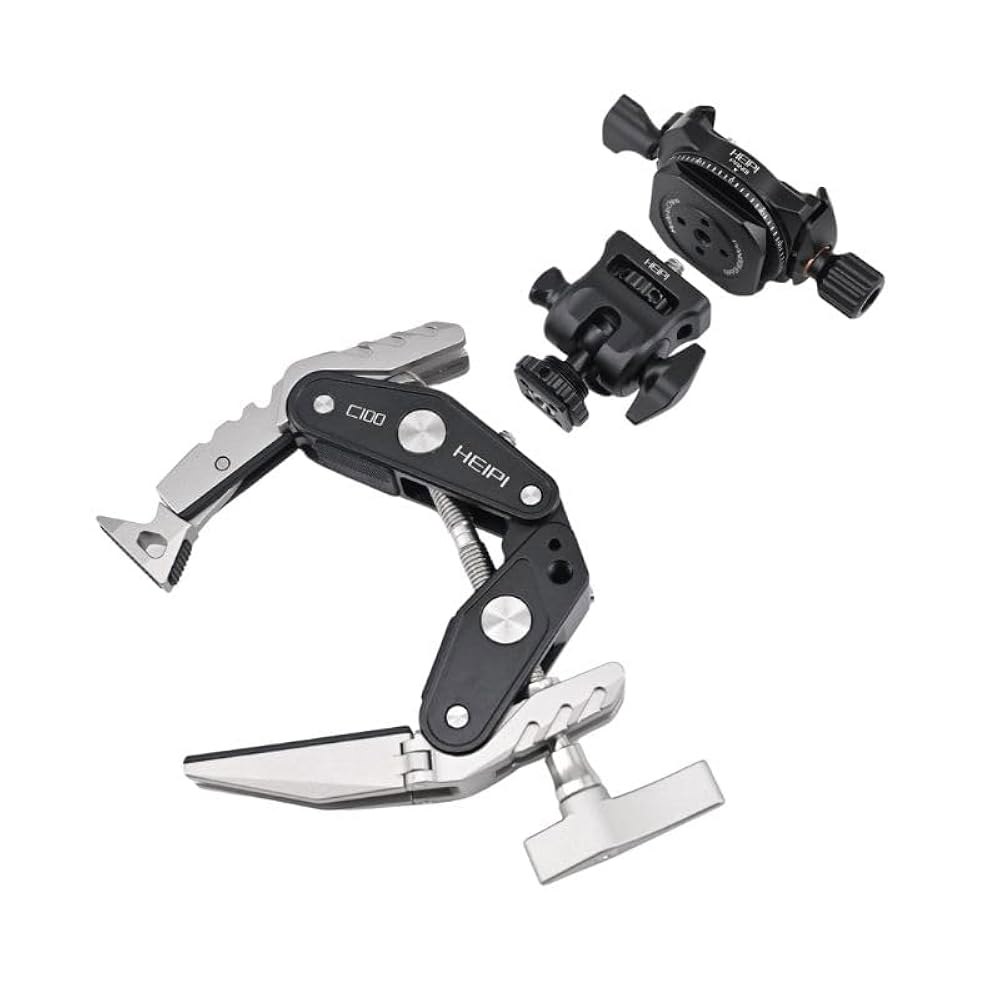 HEIPI 슈퍼 클램프 카메라 마운트 홀더 - 360 볼헤드 매직 암 MA175 및 삼각대 액세서리, 원형 튜브, 평면용 휴대폰 클립 PC01이 장착된 세이버투스 C100 281,600원