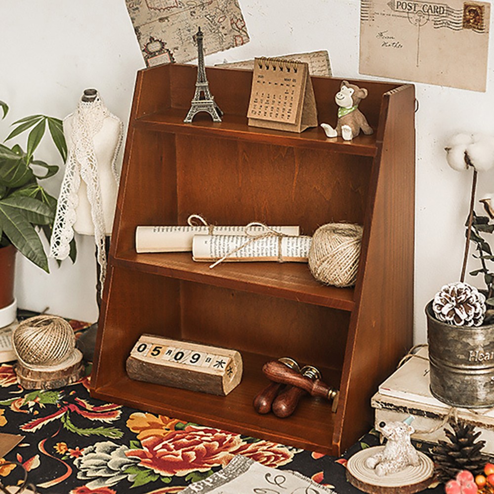 감성 원목 3단 미니 선반 계단식 우드 진열장 데스크테리어 피규어 소품 수납함, 3단, 원목 19,900원