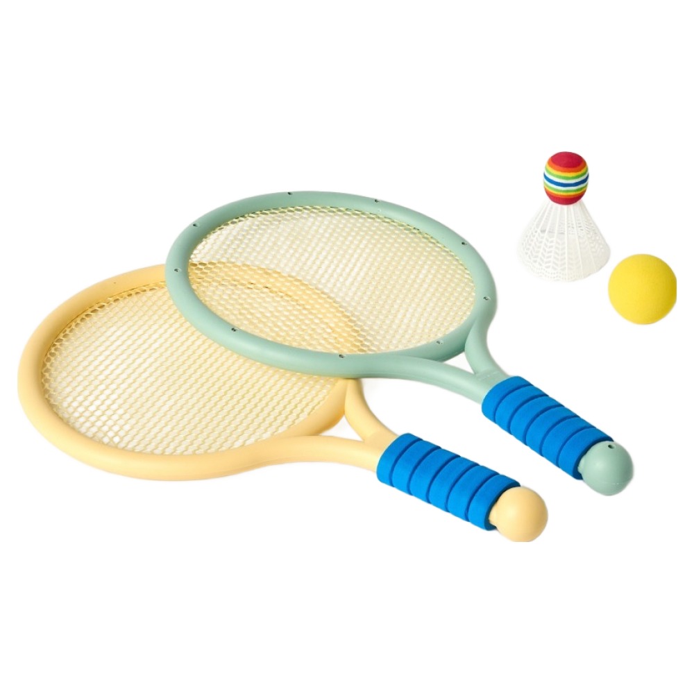 모던하우스 키즈 GYM 소음없는 라켓 2종 + 소프트볼 + 배드민턴공 세트 7,920원