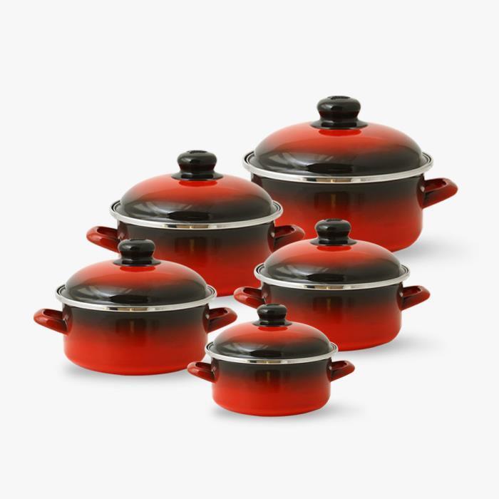 ELO 쿡포트 빨간 법랑냄비 일반형 5종set 252,000원