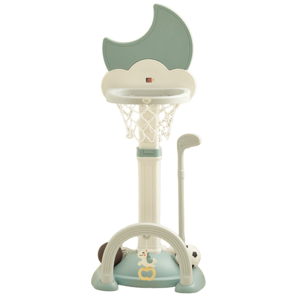 베네베네 크레센트 멀티플 유아 아기 높이 조절 농구대 축구 링걸이 실내 놀이, 그레이 블루, 1개 49,800원