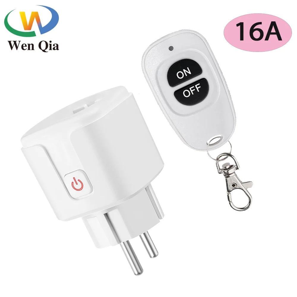 소켓 전기 220V, 원격 플러그, 스위치, EU 스마트 원격 콘센트, 제어 110V, 무선 조명용 mhz, ON OFF, 16A FR 433 16,430원