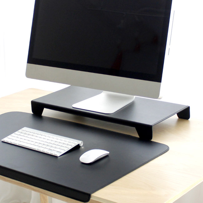 아리아라 가죽 메탈 고급 VIP 모니터받침, 그레이, 1개 49,800원