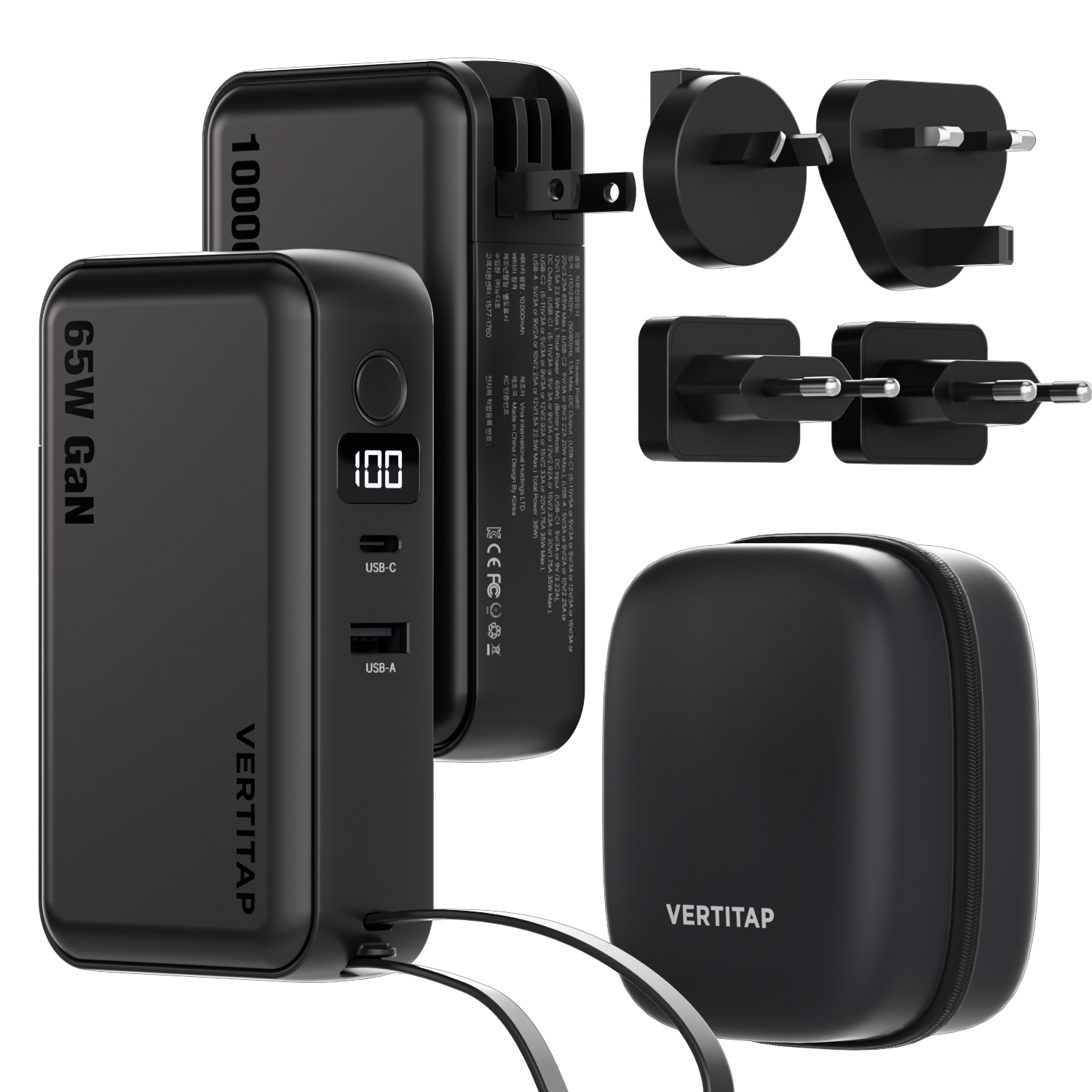 버티탭 트레블러 프로 65W 멀티 어댑터 보조배터리 해외 여행용 멀티탭 usb 전기 콘센트 49,000원