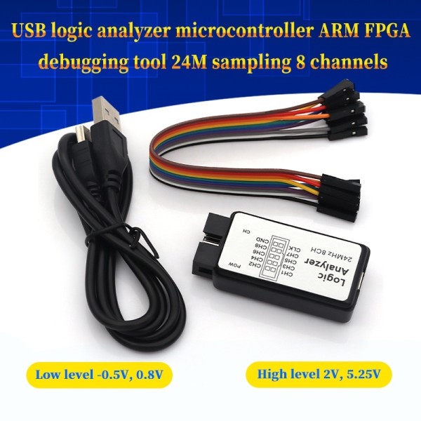 로직 분석기 24MHz 장치 USB 세트 미니 디지털 포켓 크기 8 채널 입력 메모리 80,300원