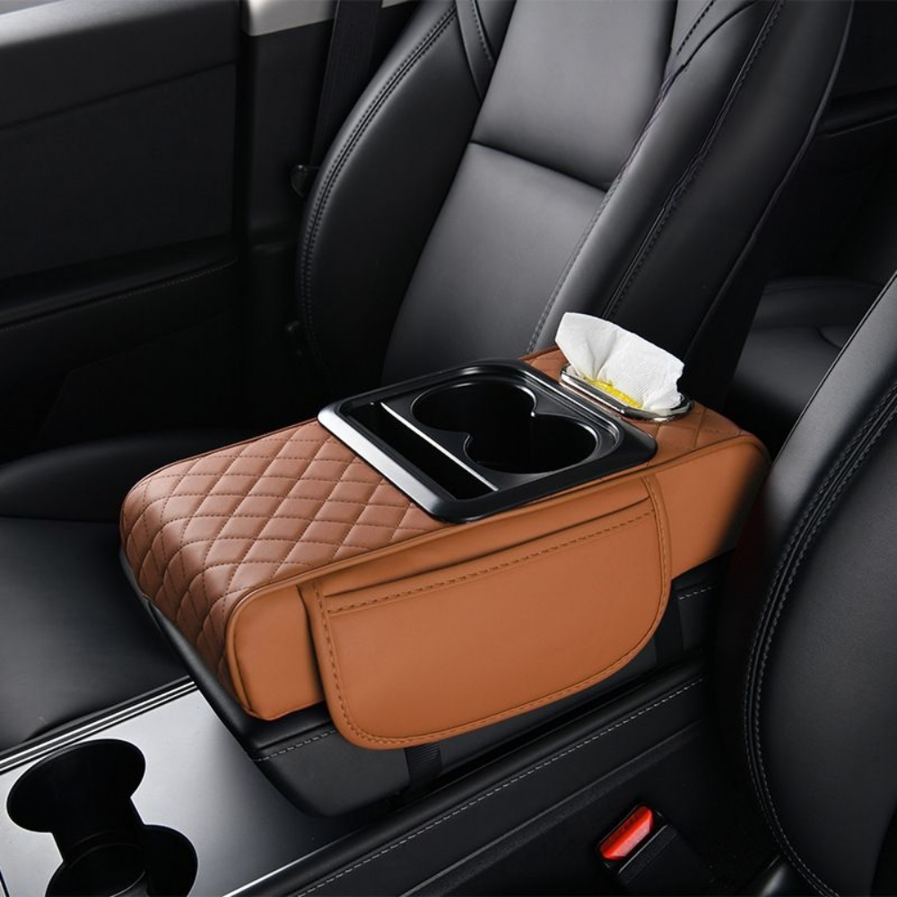 LFORE 차량용 콘솔박스 쿠션 팔걸이 컵홀더, 1개, 오렌지브라운 10,900원