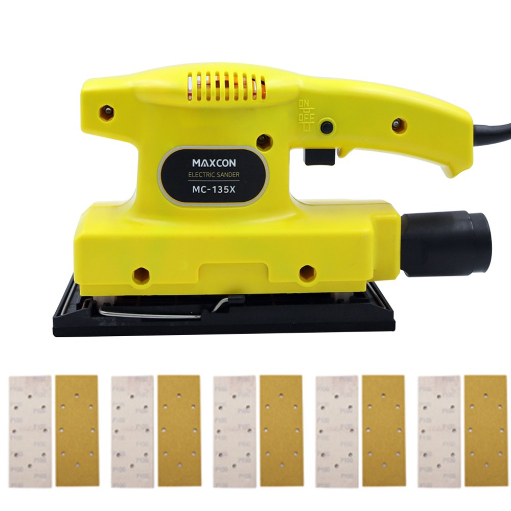 맥스콘 전기 오비탈 사각샌더 135W 샌딩페이퍼10장포함구성, 1개 25,300원