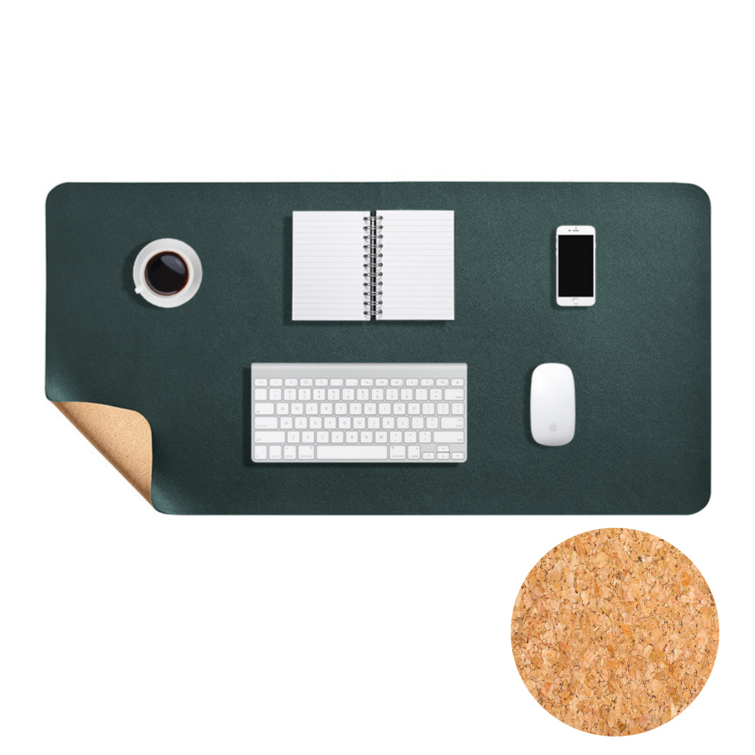 MS HOME 와이드 데스크 매트 책상 패드 코르크, 다크그린 16,100원