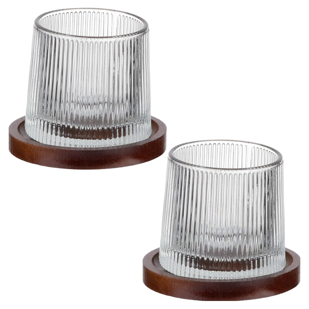 플라라 회전형 글라스 언더락 롤링 위스키잔 + 코스터 세트 플리츠 8,600원