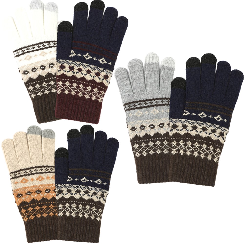 로나비 남녀공용 겨울 스마트폰 터치가능 패턴무늬 니트 장갑 1+1 14,700원