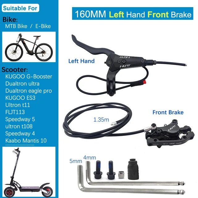 NUTT A5-D MTB 유압 스쿠터 자전거 디스크 브레이크 전기 전자 KUGOO 듀얼트론 울트론 스피드웨이용 140mm 160 로터 패드 80,310원