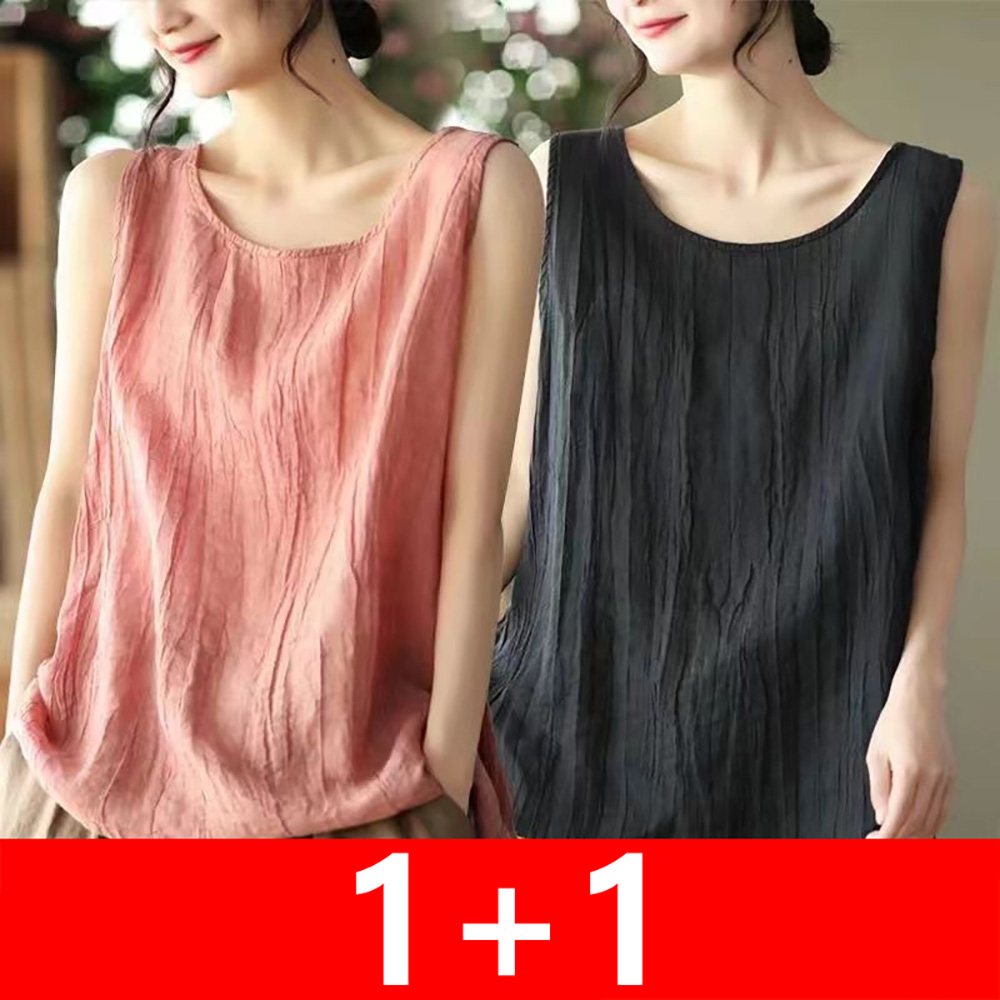 지고다그 1+1 여성 여름 면마 나시탑 루즈핏 민소매 티셔츠 레이어드 슬림핏 상의HH1463 18,200원