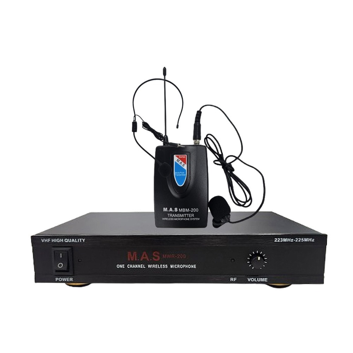 MAS 무선마이크 세트 1채널 강의 방송용 공연용 행사용 강연용 MWR-200 46,990원