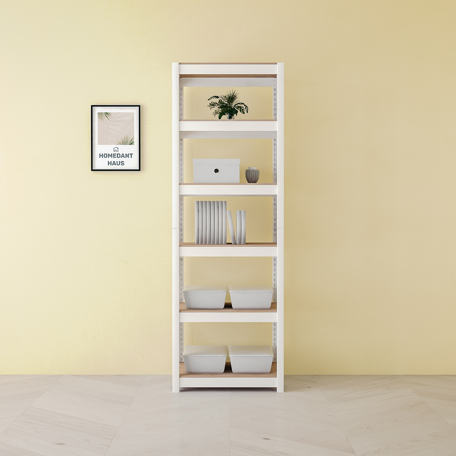 홈던트하우스 업그레이드형 무볼트 철제 선반, 화이트, 6단 146,280원