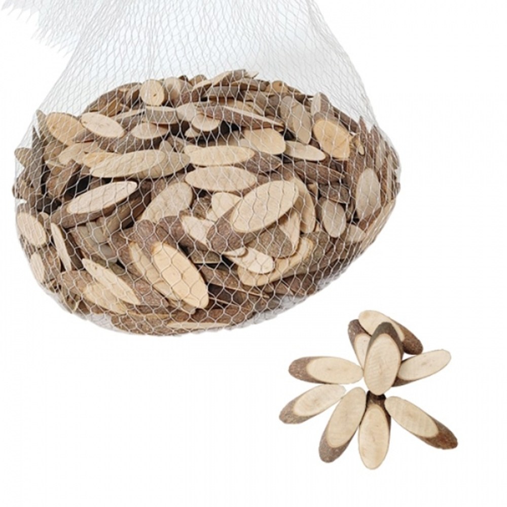 뚝딱공작소 어린이 미술 학습 교구 천연 나무조각 타원 (중) 500g (약160개) 7,000원