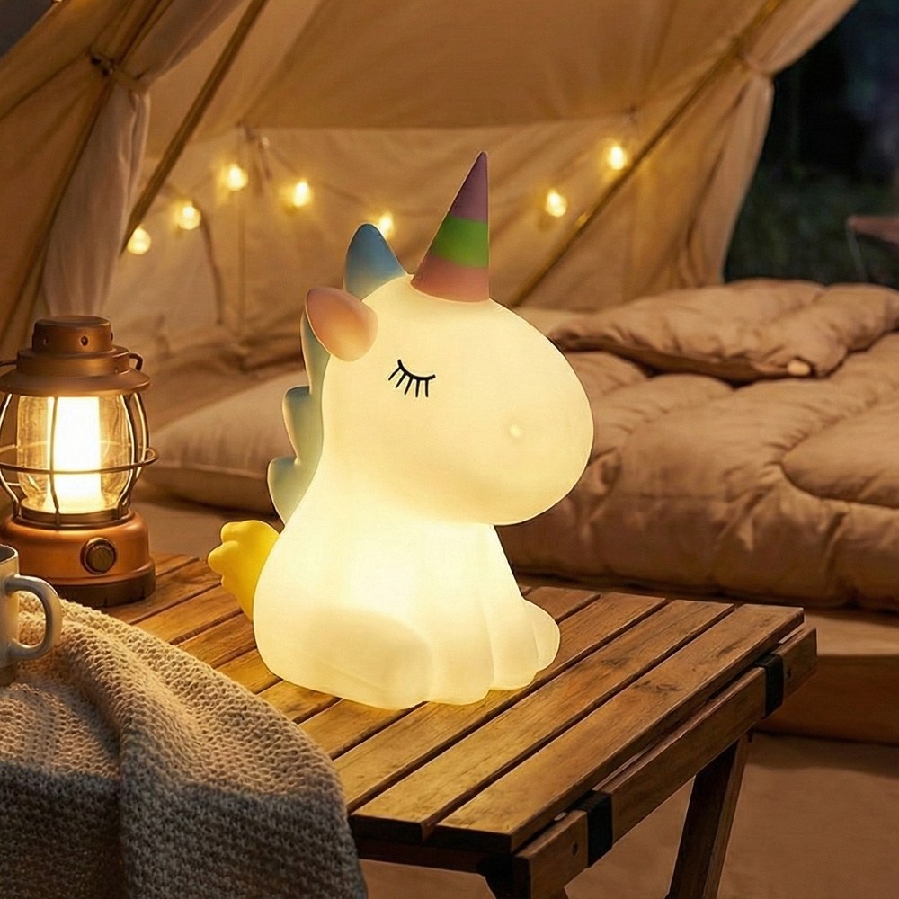 사는잼 LED 레인보우 유니콘 실리콘 수면등 터치 무드등 12,150원