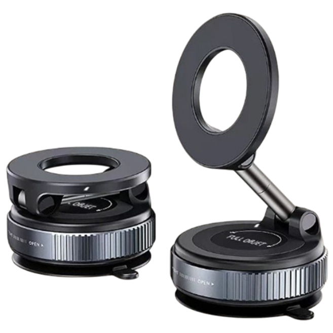 풀오브제 초강력 진공 흡착 맥세이프 호환 마그네틱 360도 접이식 차량용 거치대, 블랙, 1개 15,450원