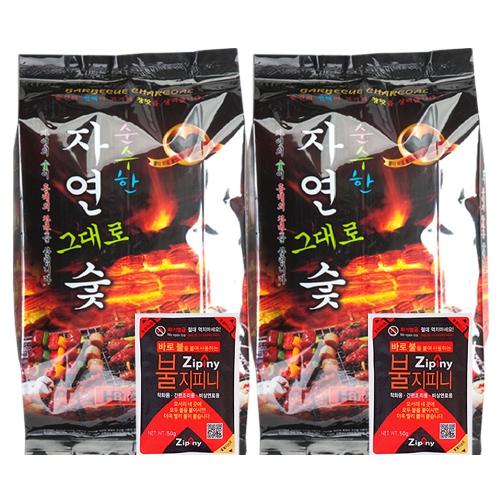 지피니 순수한 자연 그대로 착화제포함 개별포장 바베큐 숯, 700g, 2개 6,370원