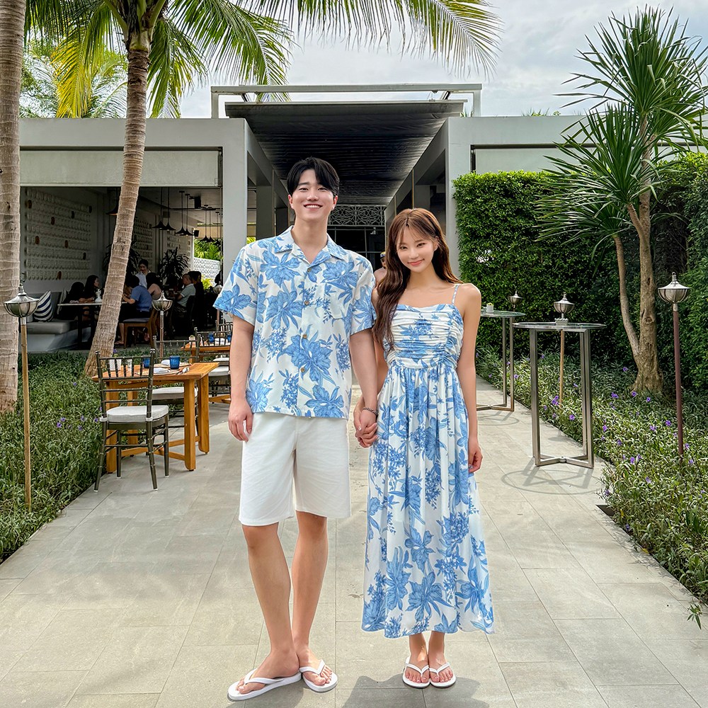 44-77 알로나 휴양지커플룩 허니문 하와이안 커플휴양지룩 바캉스 신혼여행 시밀러룩 35,500원