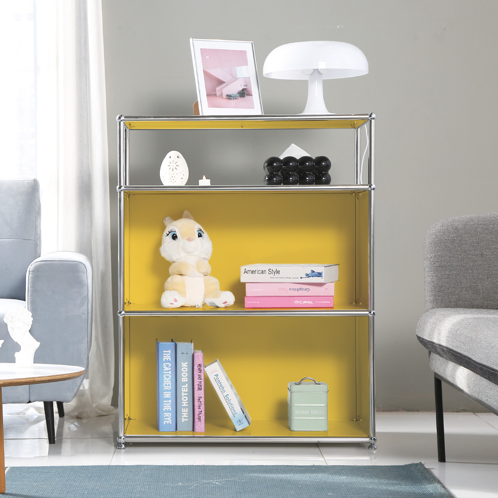 이가페 미드센츄리 모듈가구 모노 1x3 투플로어 오픈장, 옐로우 460,000원