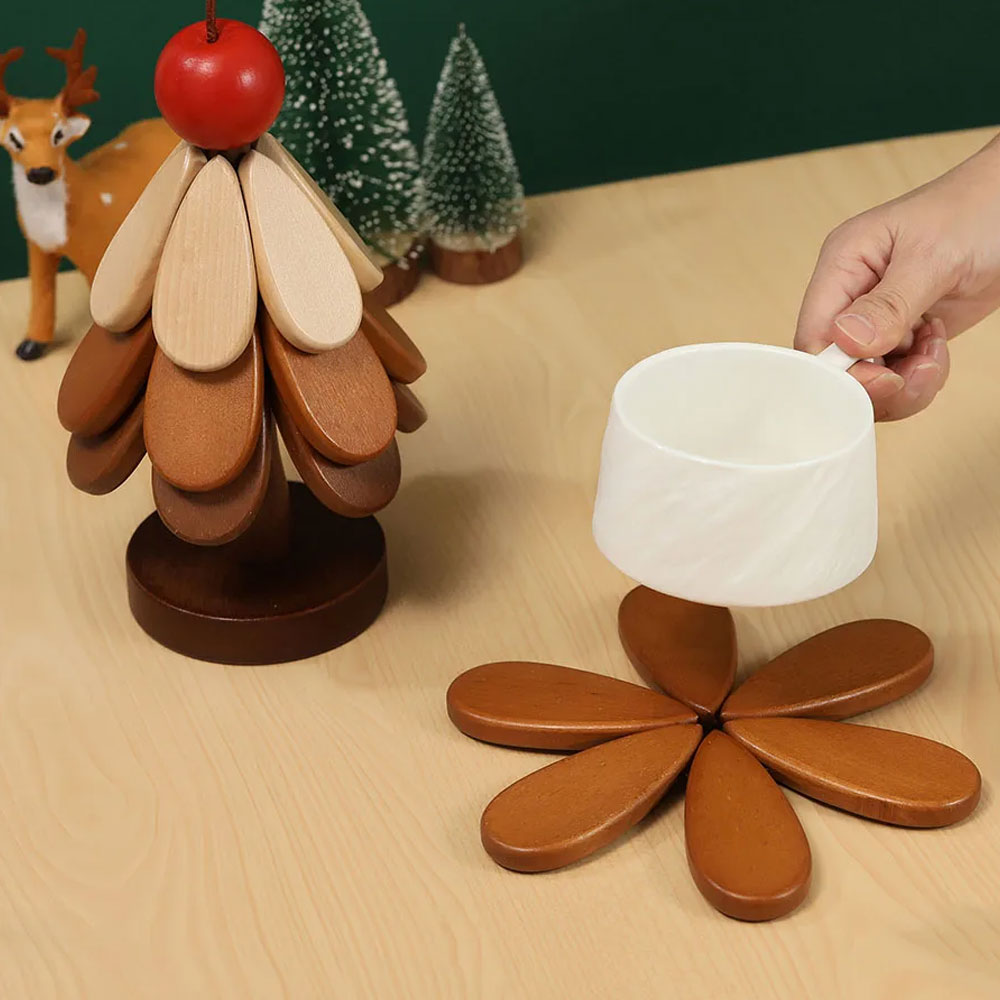 휴핏트 원목 인테리어 4단 트리 냄비받침, 1개, 다색 15,000원