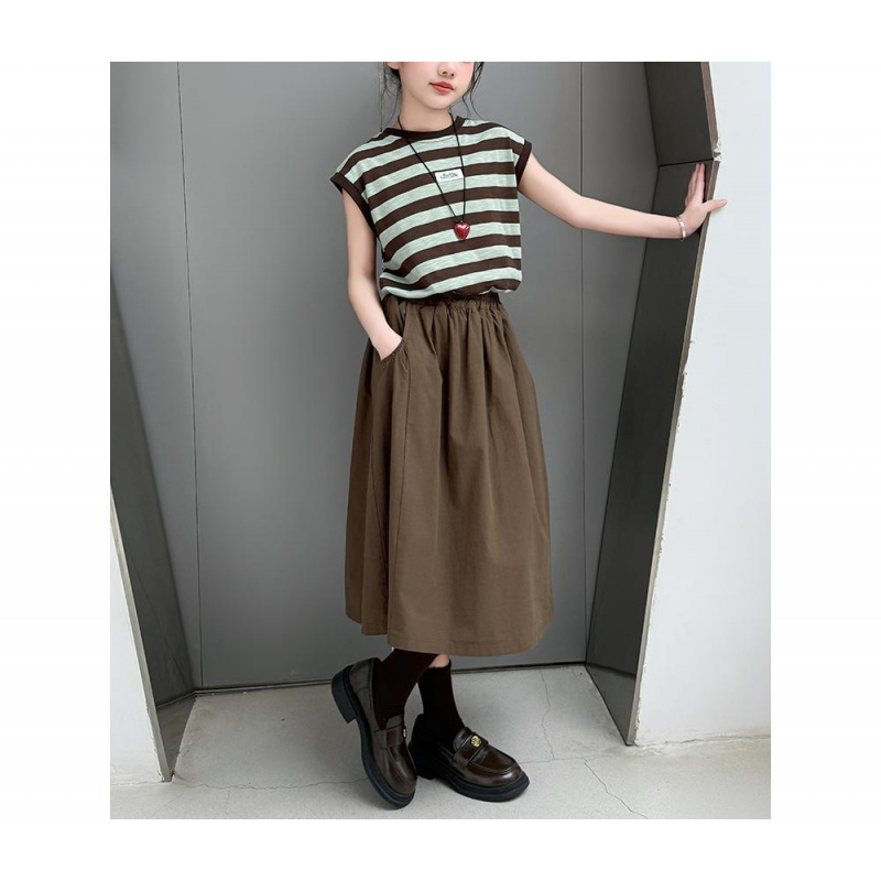 해피유통  여아 여름 세트 스트라이프 민소매 탑과 롱 스커트디자인14세 이상 21,170원