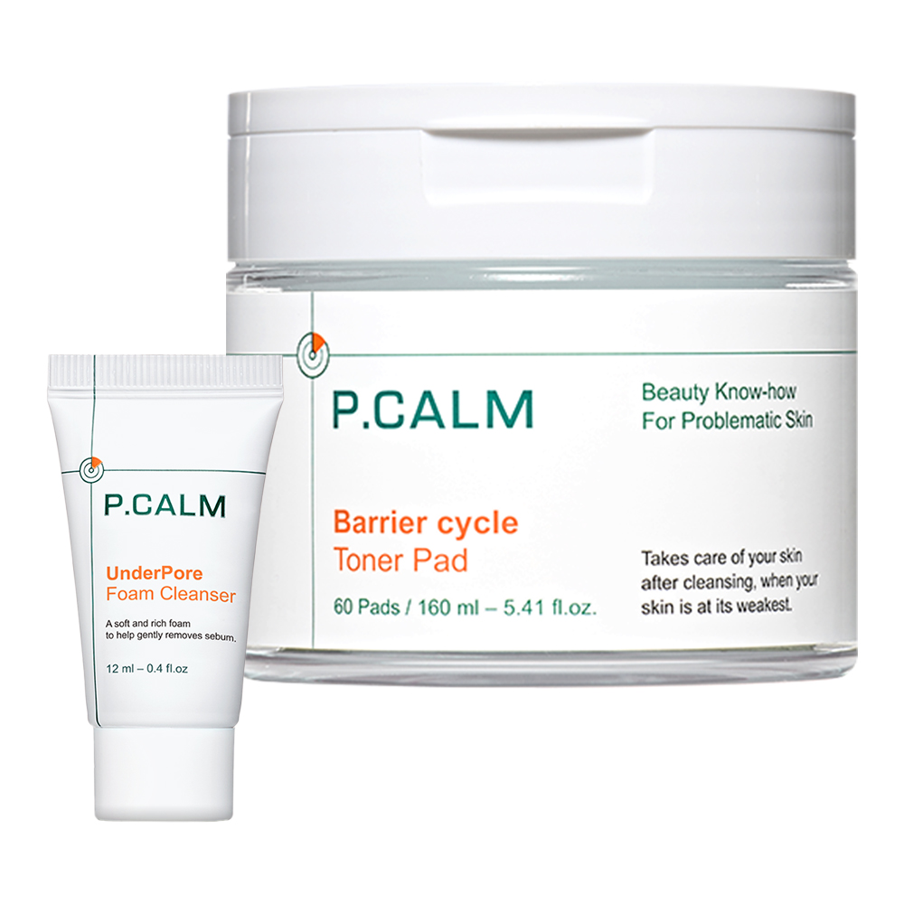 [본사정품/쿠팡단독] 피캄 베리어사이클 진정 토너 패드 160ml + 언더포어 폼클렌징 12ml 15,900원