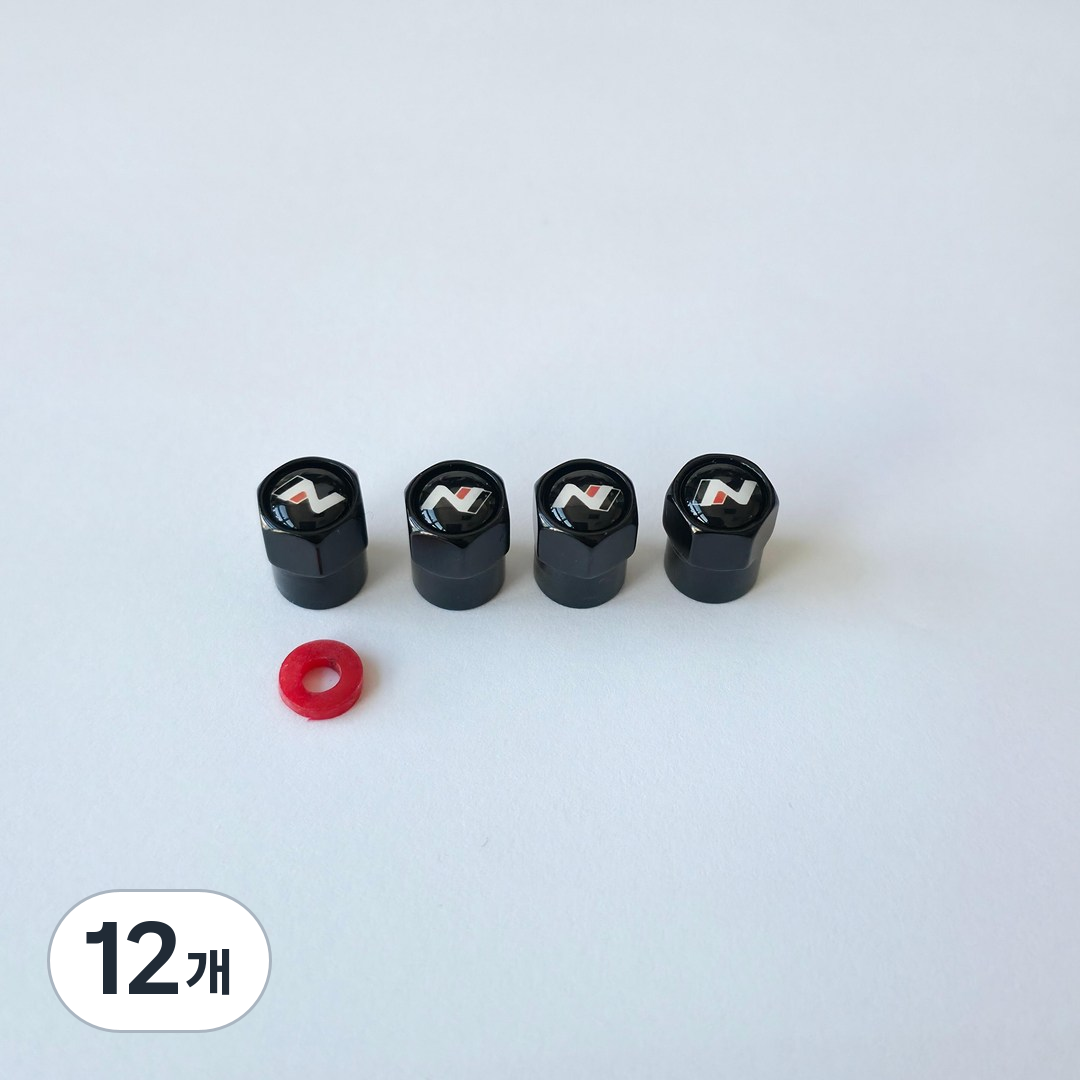 현대 N라인 타이어 에어캡 밸브캡 마개 현대자동차 4P 블랙, 검정, 12개 23,500원
