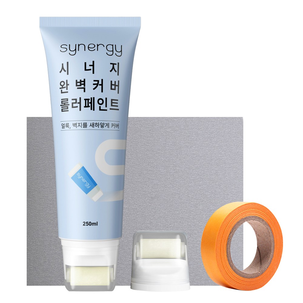 시너지 깔끔 보수용 커버 롤러 페인트 도구 세트 마카 벽지보수, 1세트, 250ml, 퓨어화이트 11,500원