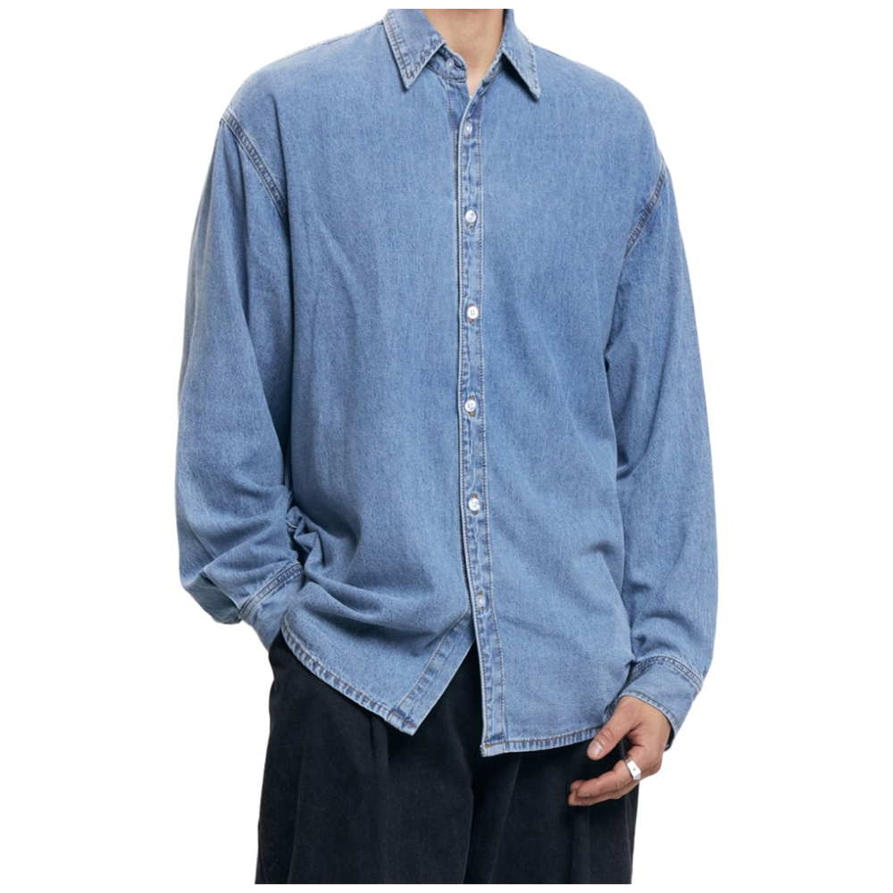 [GTM] SQ-9002 남자 릴렉스드데님긴팔셔츠 오버핏 레이어드 청남방 3컬러 38,800원