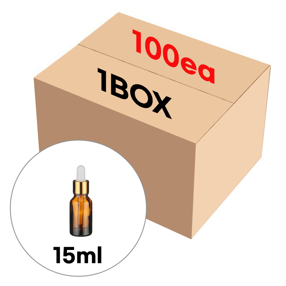 향수용기 골드 뚜껑 스포이드 브라운 공병 15ml (1BOX 100개), 현재가 32,300원