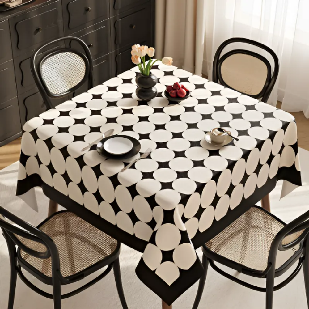 마미루 화이트앤블랙 방수 식탁 테이블보, 디자인 07, 1개, 90 x 140 cm 13,100원