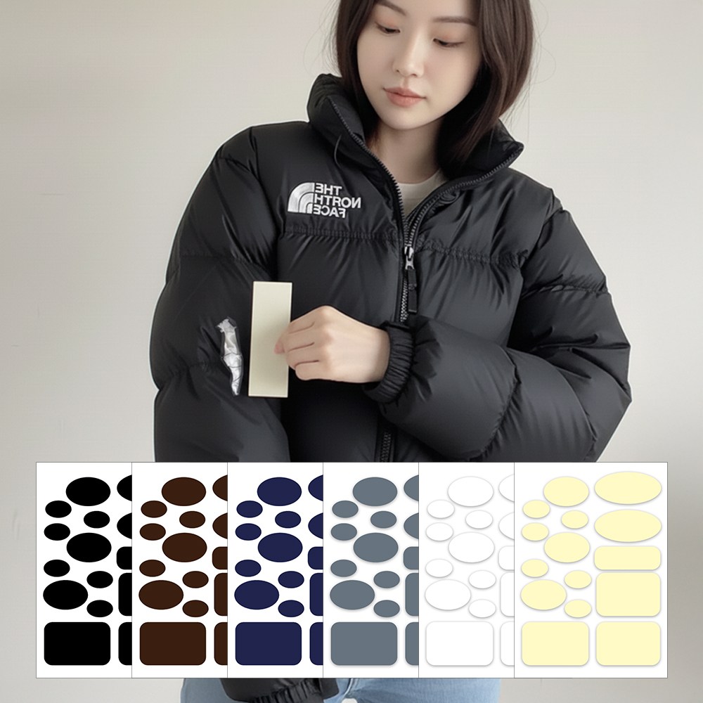 디심플 컬러 옷 패딩 수선 패치, 1개, 6컬러 4,990원