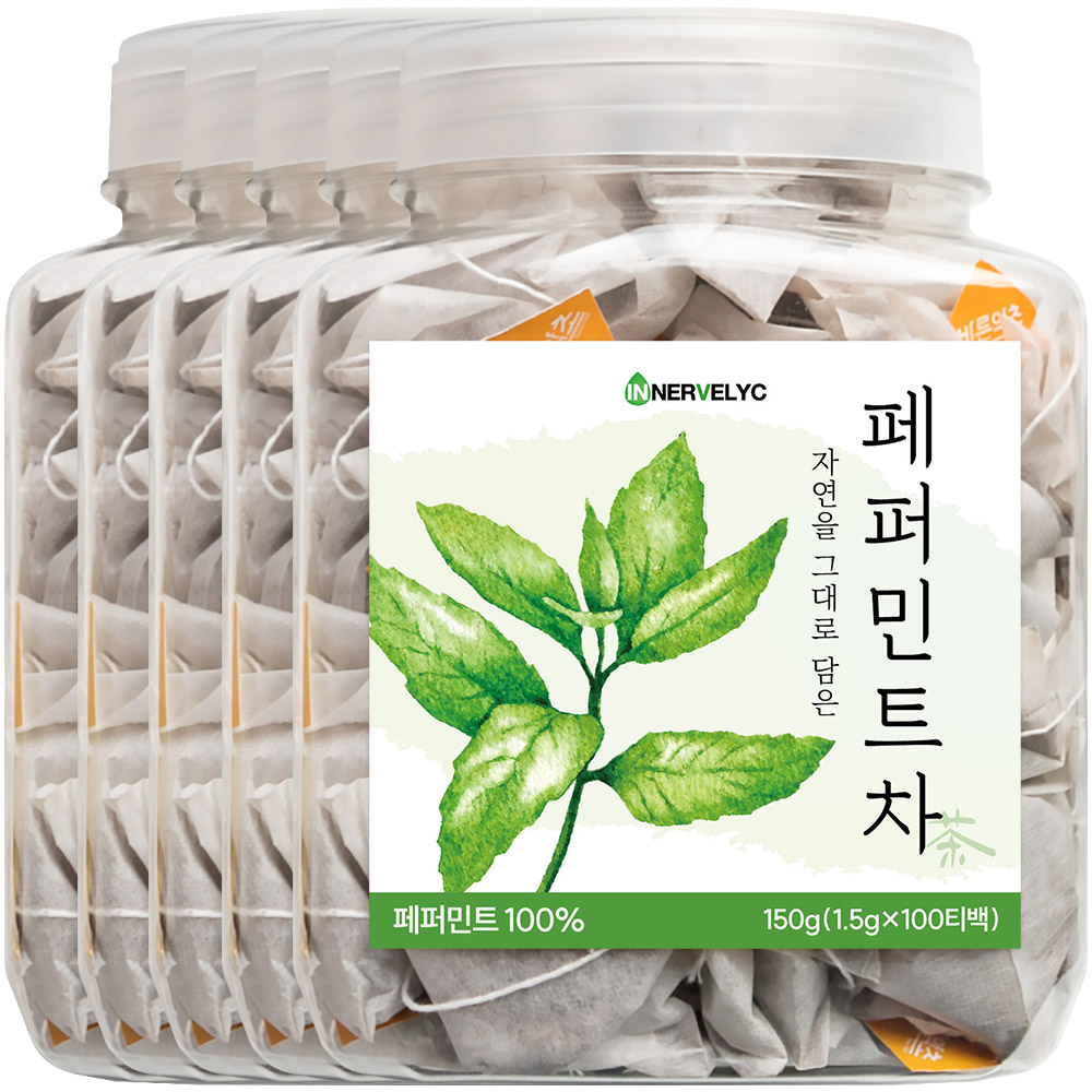 이너블릭 1500만 티백 판매 페퍼민트 티백 페퍼민트 차, 5개, 100개입, 1g 74,910원