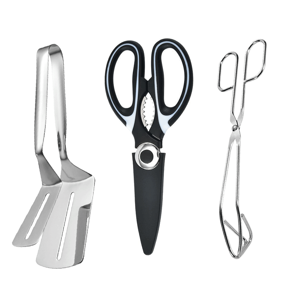 비로르 304 삼각 가위 집게 + 주방 부엌 고기 가위 + 더블 뒤집개 세트 전 부침개 요리 부침개, 1개 13,300원